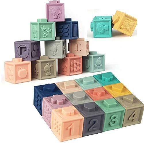 Litand Soft Stacking Blocks for Baby Montessori Sensory Infant Bath Toys Toddlee Toddlers Babies 6 9 Month 1 2 Year Old 