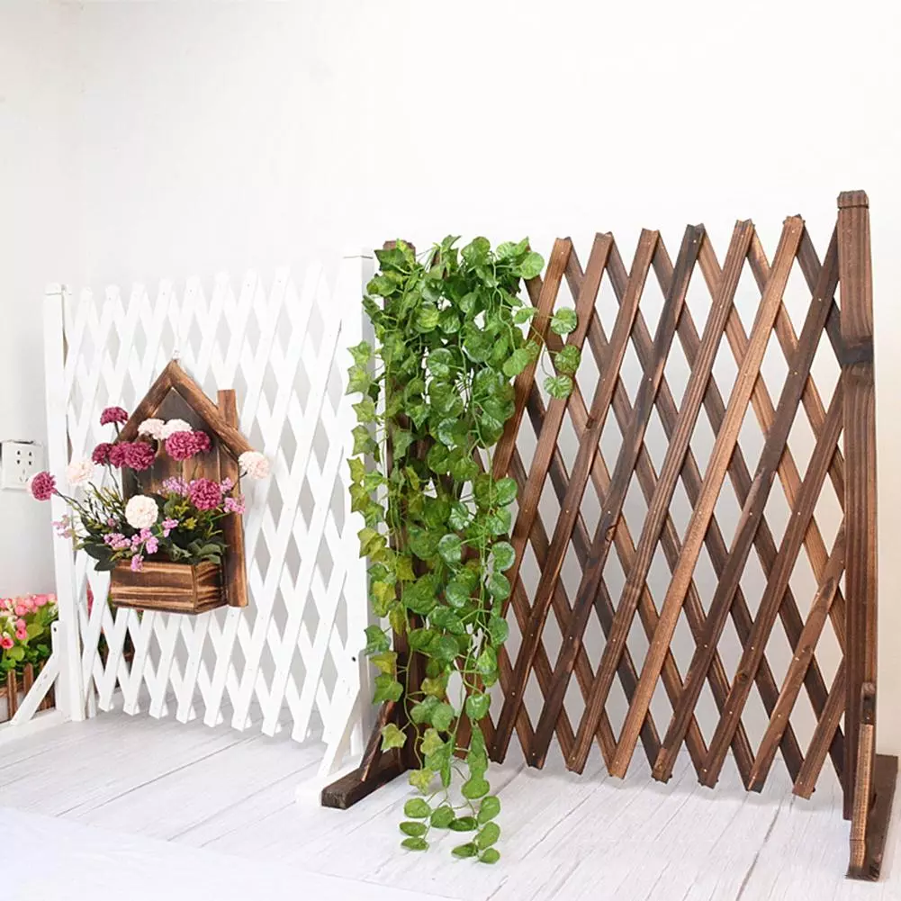 Expanding Wooden Garden Wall Fence Panel Plant Climb Trellis partition Decorative Garden Fence for Home Yard Garden